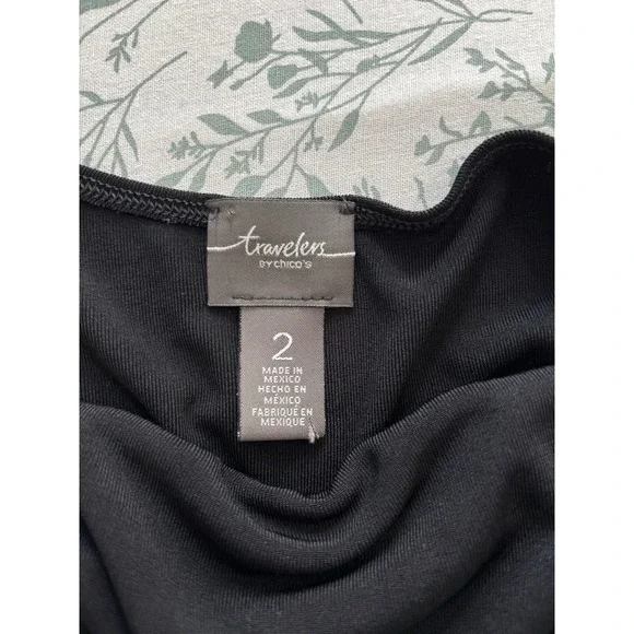 Chico's Travelers Women's Black High Neck Tank Top Stretch Size 2 L Minimalist - Picture 5 of 8